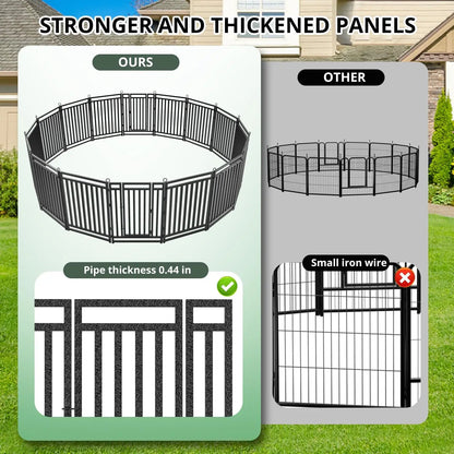 40-Inch Height 16-Panel Metal Dog Playpen for Large Medium Small Dogs, Indoor Outdoor Yard Camping RV Use