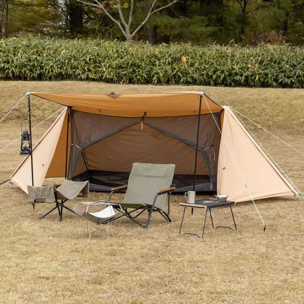 Compact 1-Person Pump Tent with Military-Style Curtain, Storage, and Full Closure, Made of Blended Cotton for Solo Base Camping