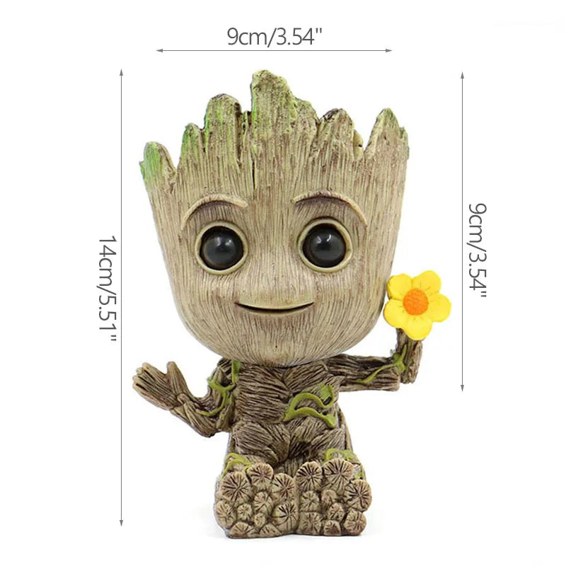 Modern Vases For Flowers Pot Groot Garden Pots Planters Anime Figurines Home Decoration Accessories Office Storage Pen Case