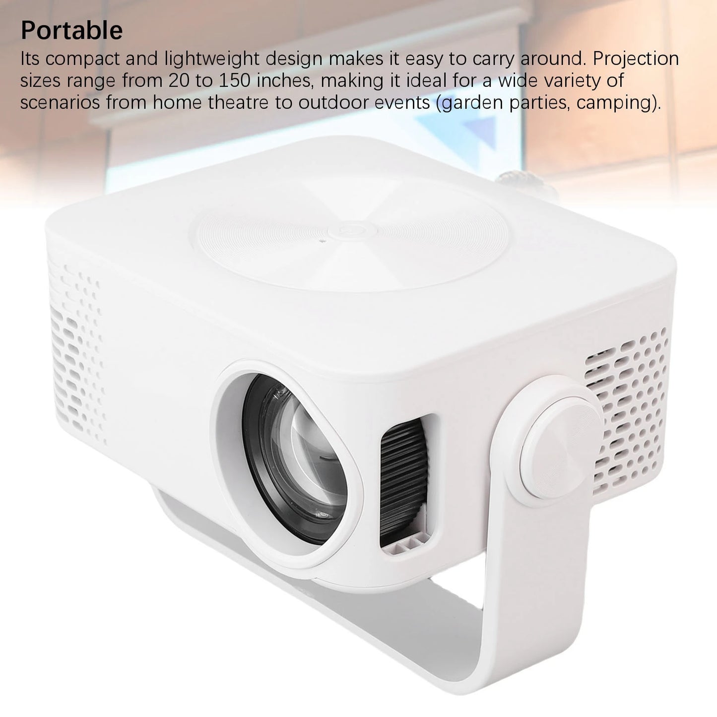 Projector WiFi Portable Projector 360° Rotation LED 1080P Auto Keystone Correction with Remote Control for Gaming Sessions