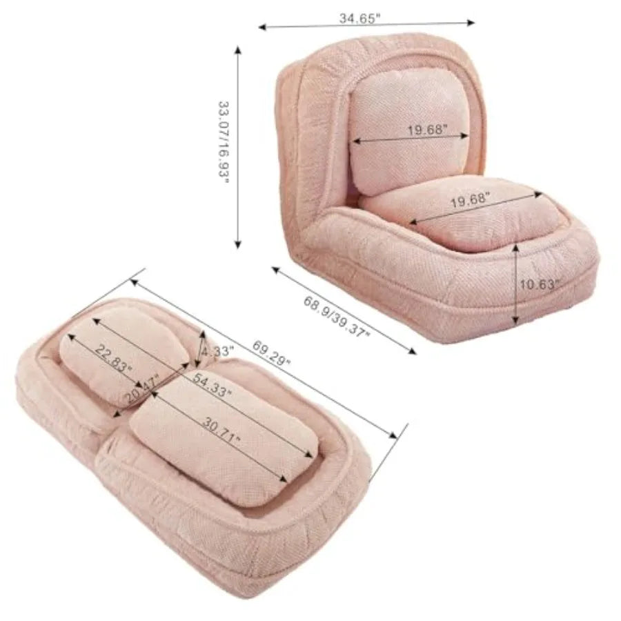 Human Dog Bed 5 Adjustable Position Extra Large Dog Bed for Humans and Pets 69.29''L x 34.65''W x 33.07''H Giant Dog Bed with S