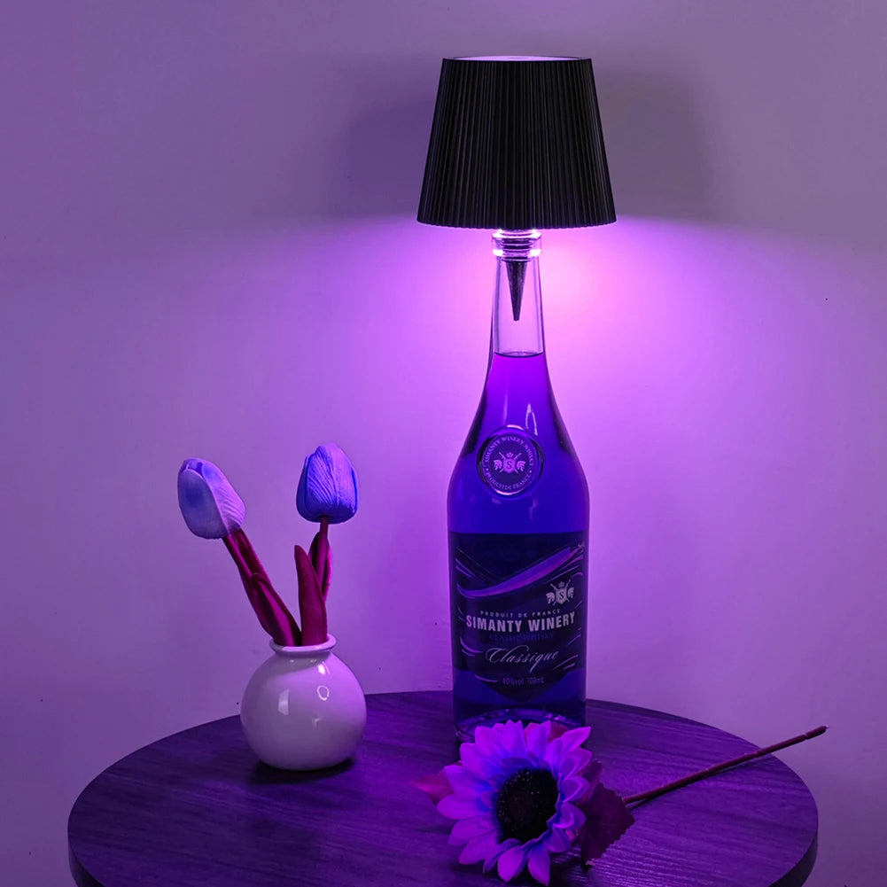 Wireless Bottle Lamp Rechargeable Wine Bottle Light Touch-Control Wine Bottle Lamp Decorative Night Light for Bars Restaurants