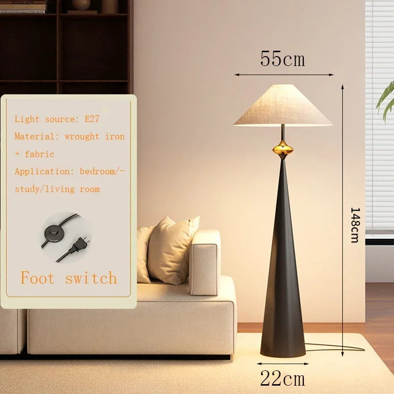 Wabi Sabi White Mushroom Standing Floor Lamps Fabric Floor Reading Lights Foyer Bedroom Designer Sofa Showroom Decorative Lamp