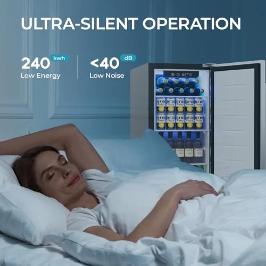 15 Inch Under Counter Beverage Refrigerator with Stainless Steel Door for Beer Wine Soda Builtin Drink Fridge Holds 125 Cans Id