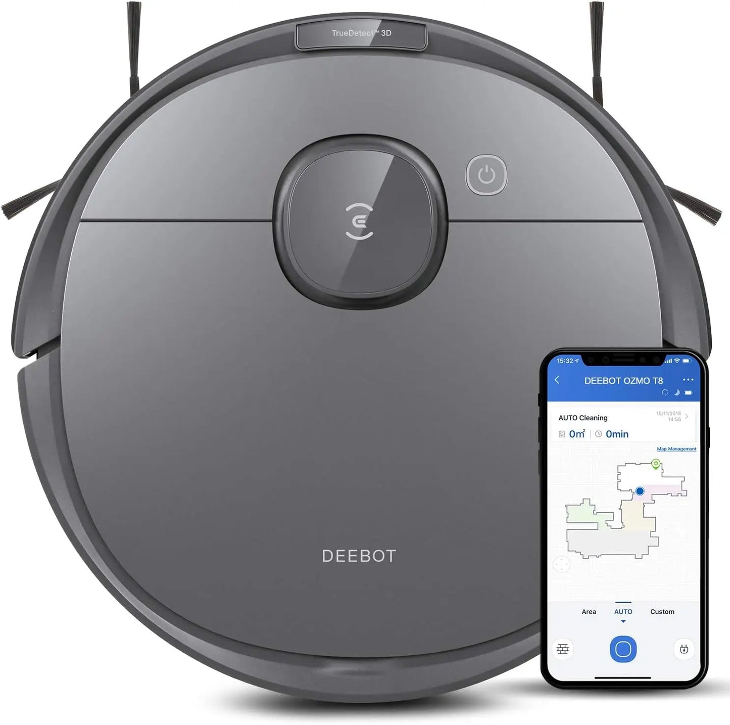 T8 Robot Vacuum and Mop Cleaner with Laser Navigation, Multi-floor Mapping, Object Avoidance, Custom Clean Zones