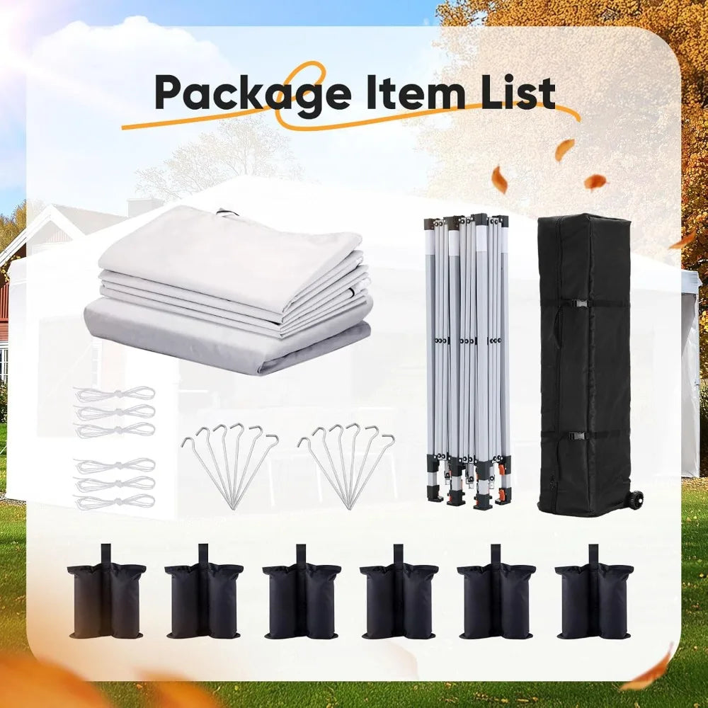 10x20 ft Pop up Canopy with Sidewalls Easy up Canopy Tent Instant Shelter with Windows for Outdoor Event Party