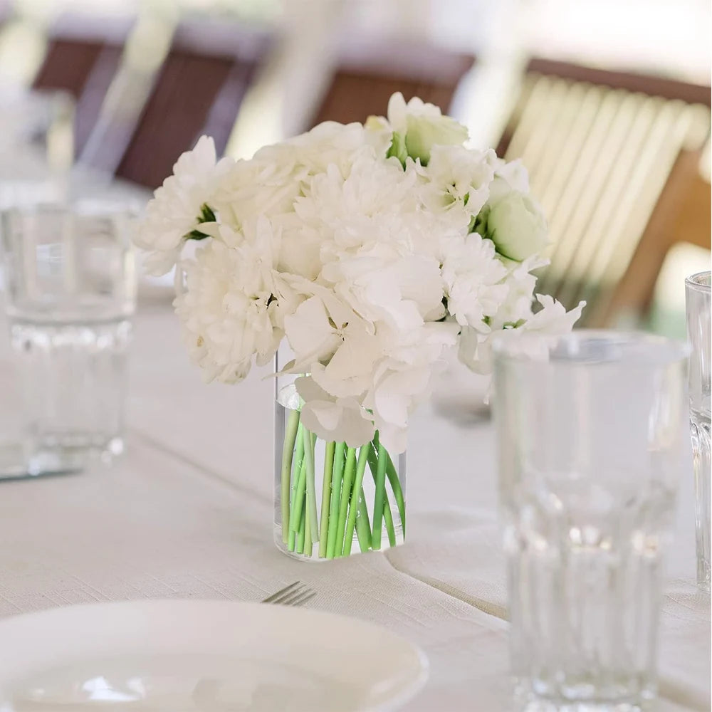 8 Inch Tall Glass Vases Bulk Clear Cylinder Flower Vases Transparent Candle Holder Glass Cylinder Vases Floral Plant Vase Bulk