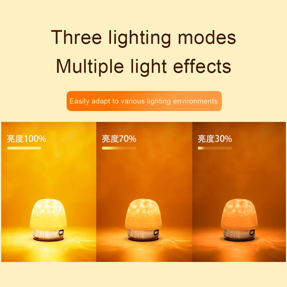 Water Ripple Night Light 16 Colors with Touch Button and Remote Control Ocean Wave Projector Lamp for Living Room Study Bedroom