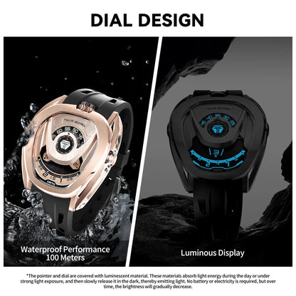 TSAR BOMBA Men Automatic Watch Japan Movement Quick Release Strap 100M Waterproof Stainless Steel Sport Business Wristwatch Gift