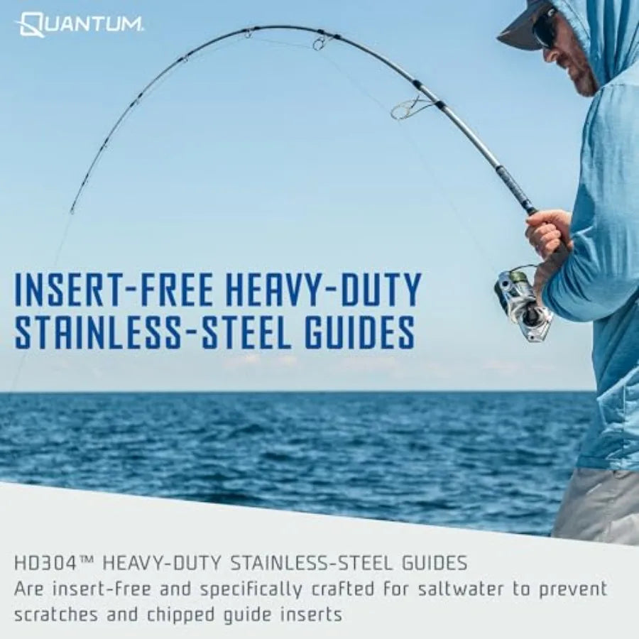 Strive Spinning Reel and Fishing Rod Combo Graphite Composite Blank 4+1 Bearings Silver Blue