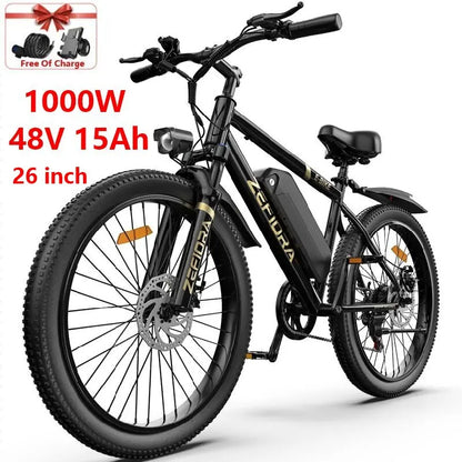 Electric Scooter Adult 14 26 Inch 1000w 30-60miles 48v 10a 15a 17.5a Removable Battery,adjustable Front Brake Seat Electric Bike