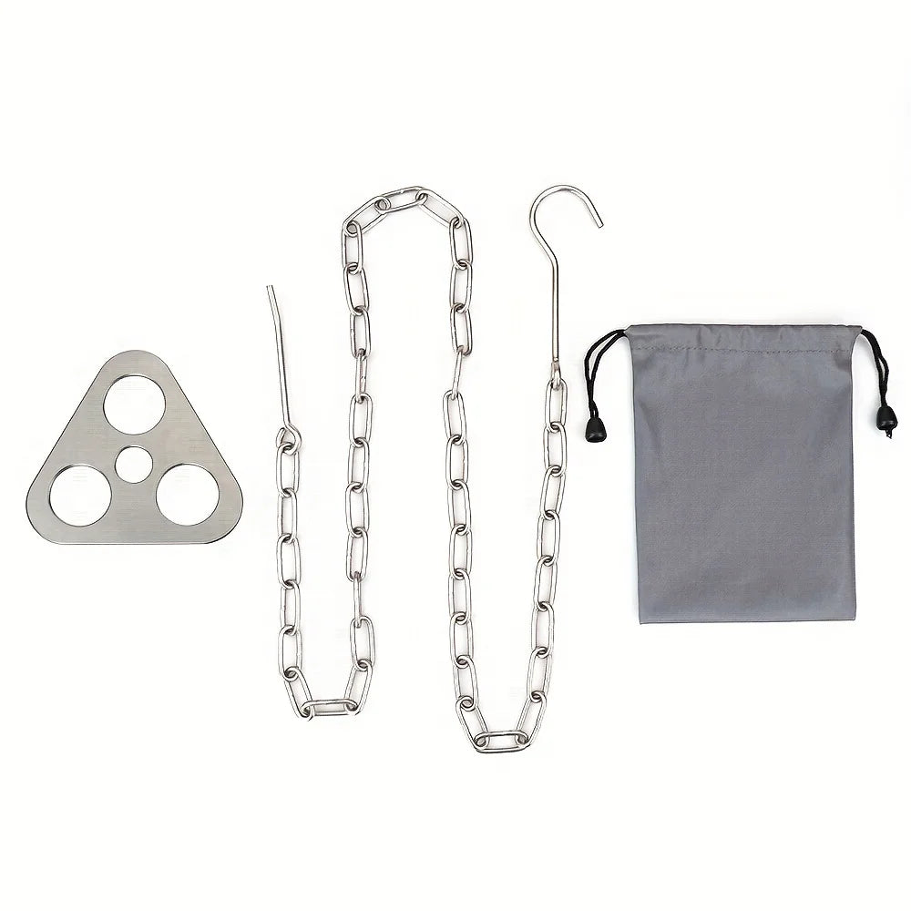 Portable Camping Gear and Equipment  Detachable Outdoor Barbecue Tripod Hanging Rack  Campfire Cooking Accessories Set