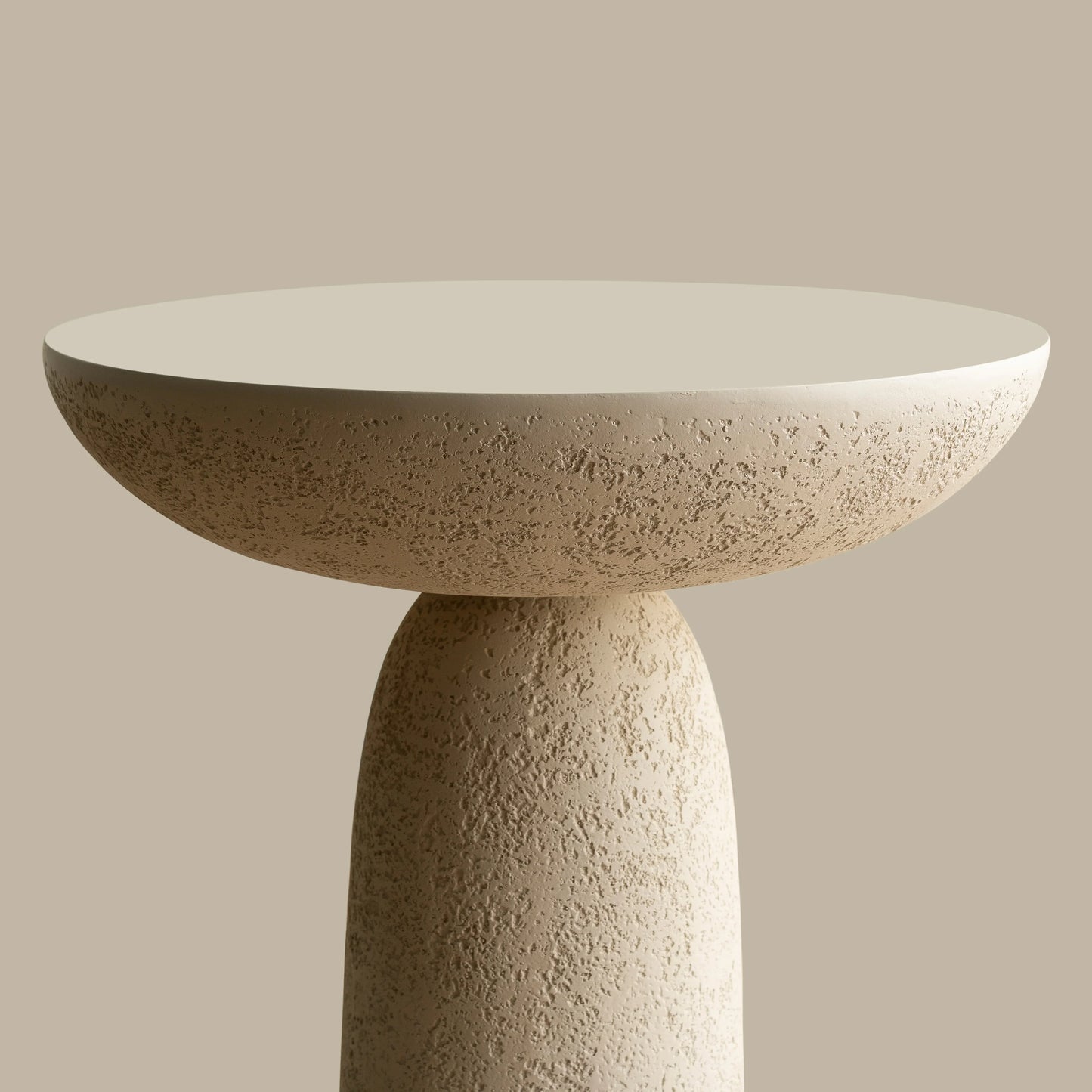 SHYFOY 18'' Tall Pedestal Side Table, Modern Round End Table, Stone-Inspired Accent Tables with Hourglass Design