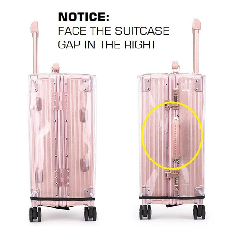 Waterproof Rolling Luggage Cover Full Transparent Luggage Protector Cover Thicken Suitcase Protector Cover PVC Suitcase Cover