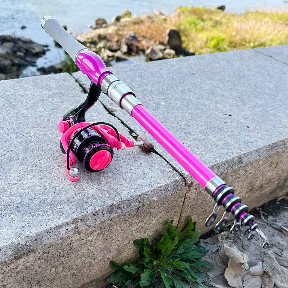 Trout Pesca Fishing Rod and Reel Combo 1.5m1.8m 2.1m 2.4m Carbon Fibe Lure Rods and 5.2:1 Spinning Wheel 7.2:1 Baitcasting Reels