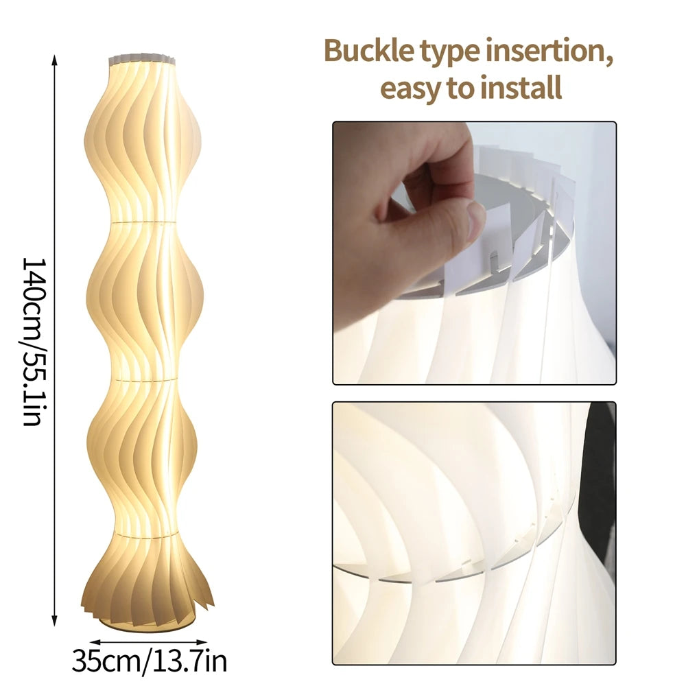 LED Dimmable Column Floor Lamp with Hula Skirt Design Shade,Tall Lamp Corner Light for Living Room, Bedroom or Office Decor.