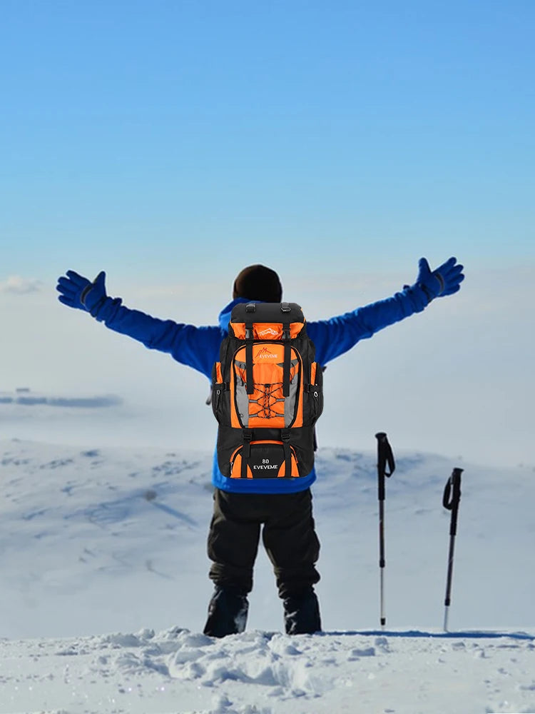 80L Climbing Backpack Large Capacity Travel Backpack Adjustable Strap Mountain Climbing Rucksack for Outdoor Sports