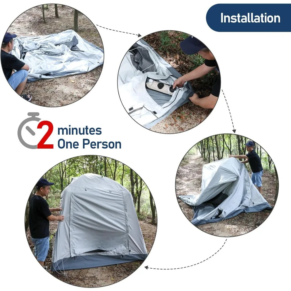 Quick Setup Tent,Automatic Inflatable Camping Tent,Easy Set up 3-4 Person Glamping Outdoor 4 Season Air Blow Up Tents, Rainfly &