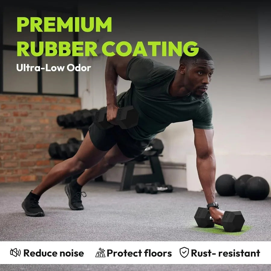 Hex Dumbbell Set 2.565 lb Rubber Encased Exercise Fitness Dumbbells Weights Dumbbells Set of 2 Hand Weight for Strength Trainin