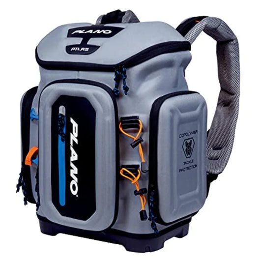 Atlas 3700 Tackle Fishing Backpack Gray Material for WoLures Baits Waterproof Non-Skid Base Grey