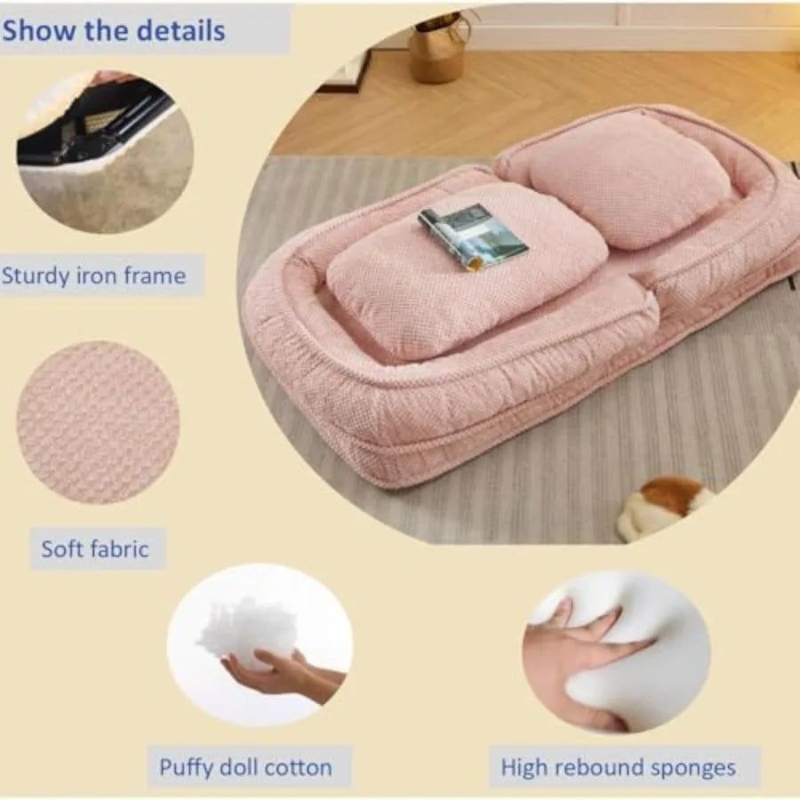 Human Dog Bed 5 Adjustable Position Extra Large Dog Bed for Humans and Pets 69.29''L x 34.65''W x 33.07''H Giant Dog Bed with S