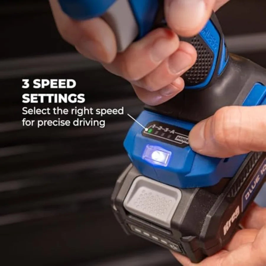 Ionic Drive Drill and Driver Combo Bundle - With Charger and Battery 2 - High Torque Professional Workshop Tool - LED Ligh