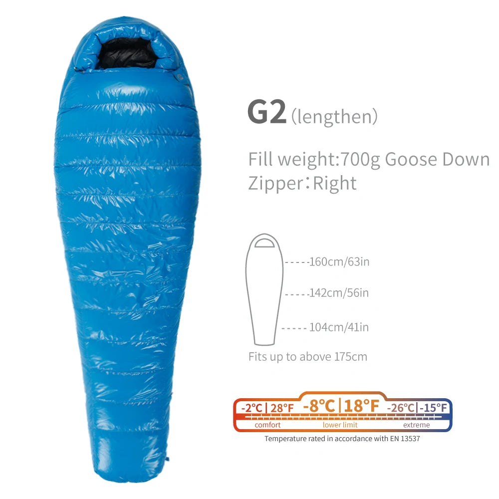 AEGISMAX G1-G5 Series 800FP Goose Down Sleeping Bag Ultralight Outdoor Camping Hiking Sleeping Bag for Men & Women