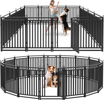 40-Inch Height 16-Panel Metal Dog Playpen for Large Medium Small Dogs, Indoor Outdoor Yard Camping RV Use