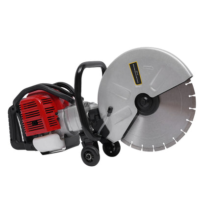 Gas Powered Cement Wet Dry Masonry Concrete Cut Off Saw 1400W 52CC Circular Saws With 350Mm Blade Adjustable Cutting Depth