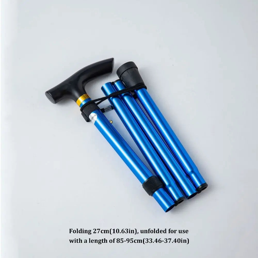 Lightweight Telescopic Trekking Stick Strengthen Adjustable Crutches 5-Section Portable Folding Canes for Adults Elderly People