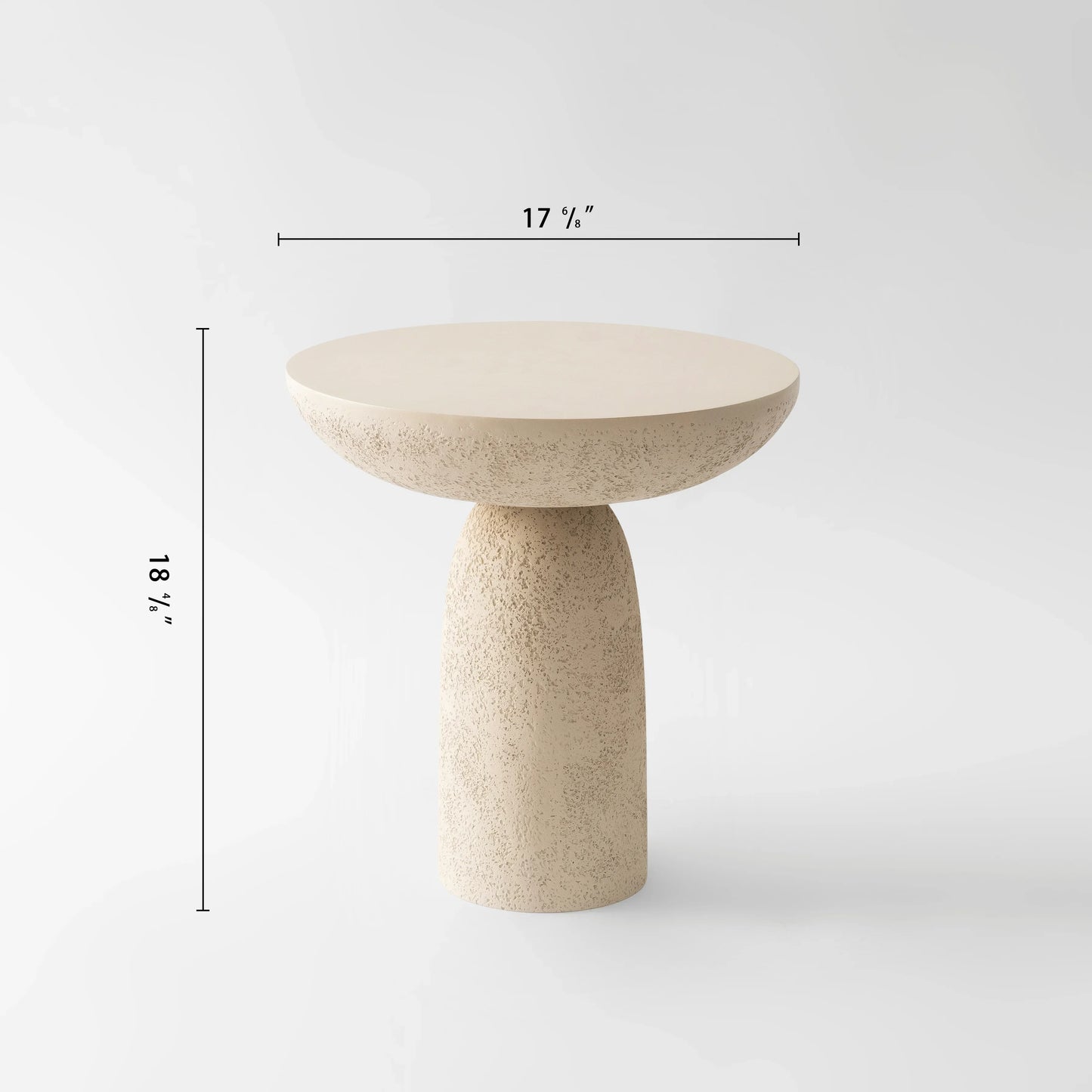 SHYFOY 18'' Tall Pedestal Side Table, Modern Round End Table, Stone-Inspired Accent Tables with Hourglass Design