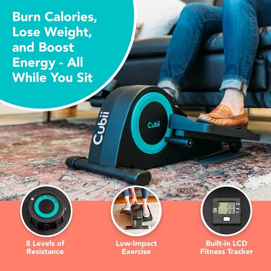 JR1 Under Desk Elliptical Under Desk Bike Pedal Exerciser Seated Elliptical Work from Home Fitness Mini Elliptical Machines for