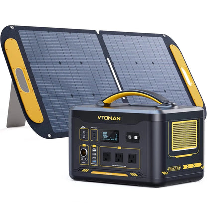Jump 1800 Portable Power Station with 110W Solar Panel, 1800W/1548Wh LiFePO4 Battery Solar Generator with 1800W, Customized
