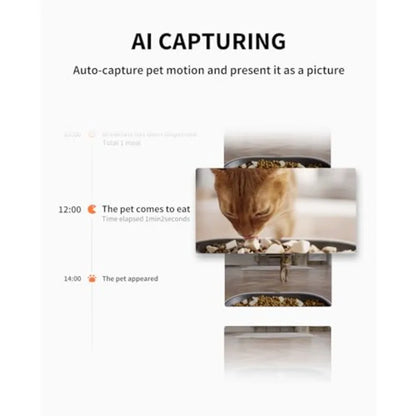 Automatic Cat Feeder with 1080P HD Camera and Night Vision for Cats Dogs Double Hopper Pet Feeder with 2-Way Audio Wireless Pum