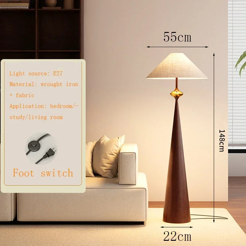 Wabi Sabi White Mushroom Standing Floor Lamps Fabric Floor Reading Lights Foyer Bedroom Designer Sofa Showroom Decorative Lamp