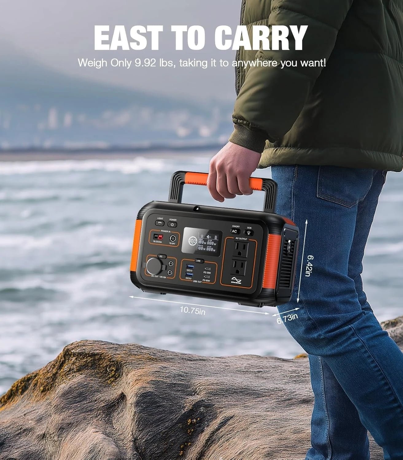 Portable Solar Generator 500W with Solar Panel 100W, Portable Power Station 500W AC Outlet, Solar Panels 21.5V 5.5A, Customized