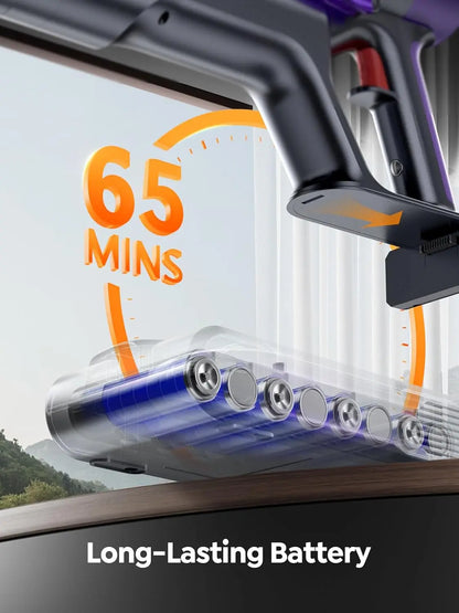 Cordless Vacuum Cleaner 600W 50KPA 65 Min Runtime, Self-Standing Stick Vacuum with Auto Mode for Pet Hair Carpet Floor