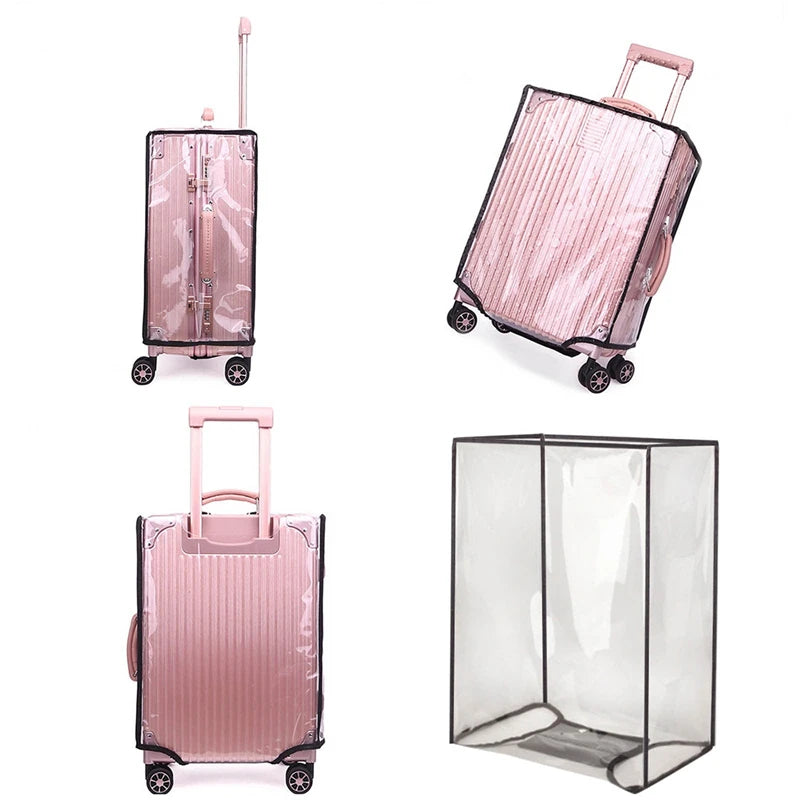 Waterproof Rolling Luggage Cover Full Transparent Luggage Protector Cover Thicken Suitcase Protector Cover PVC Suitcase Cover
