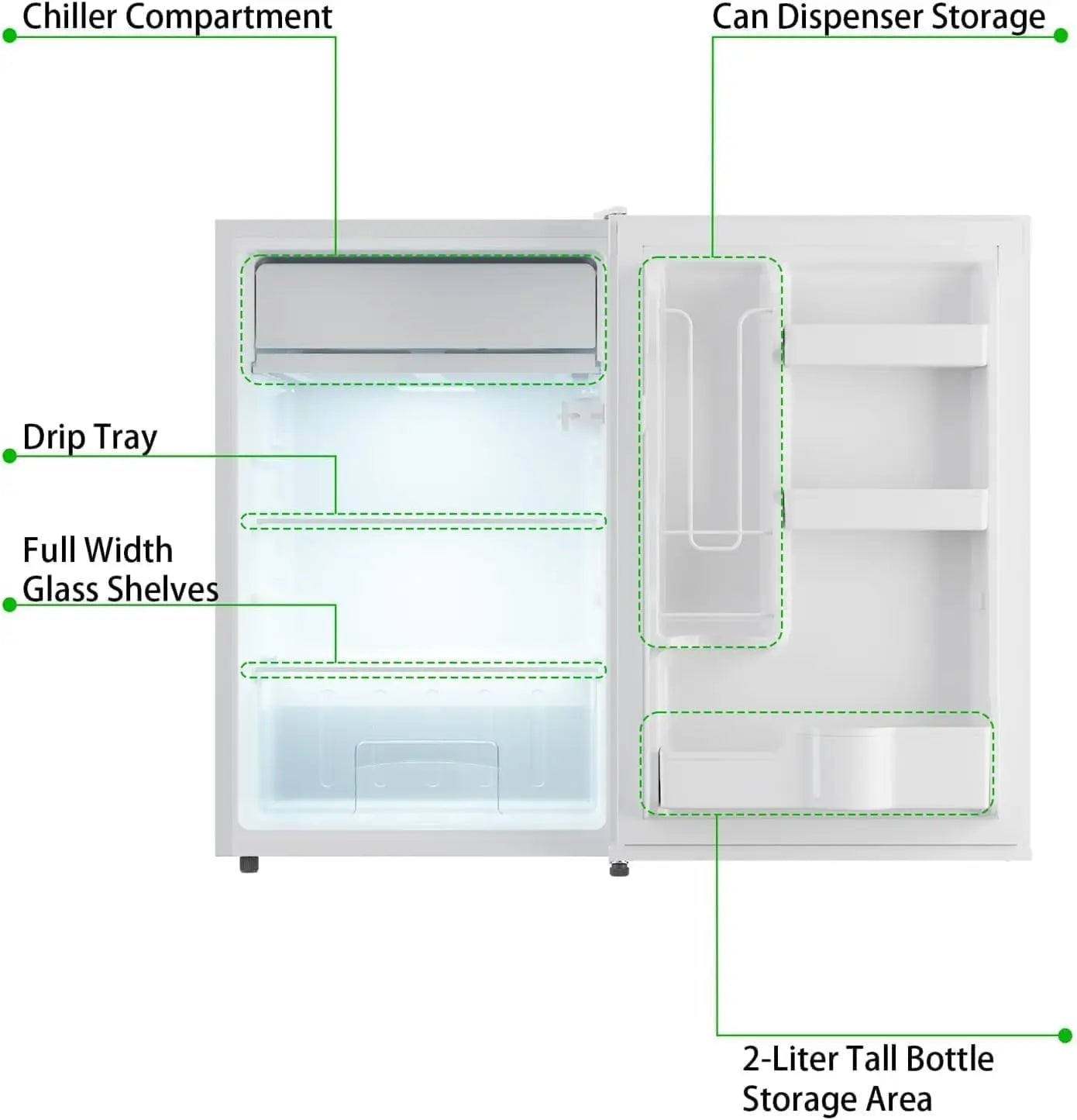 4.3 Cu.Ft Mini Fridge with Freezer, Compact Single Door Refrigerator Adjustable Thermostat Energy-Efficient & Low Noise