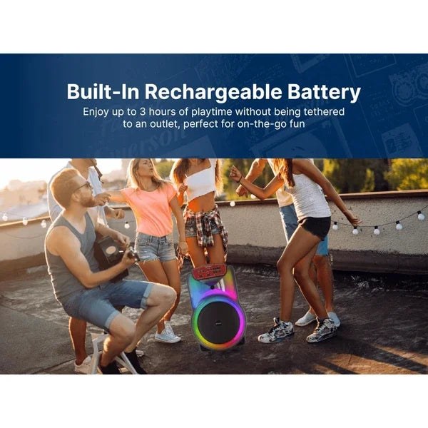 Portable 15' Bluetooth Party Speaker with Dynamic Flame Lights