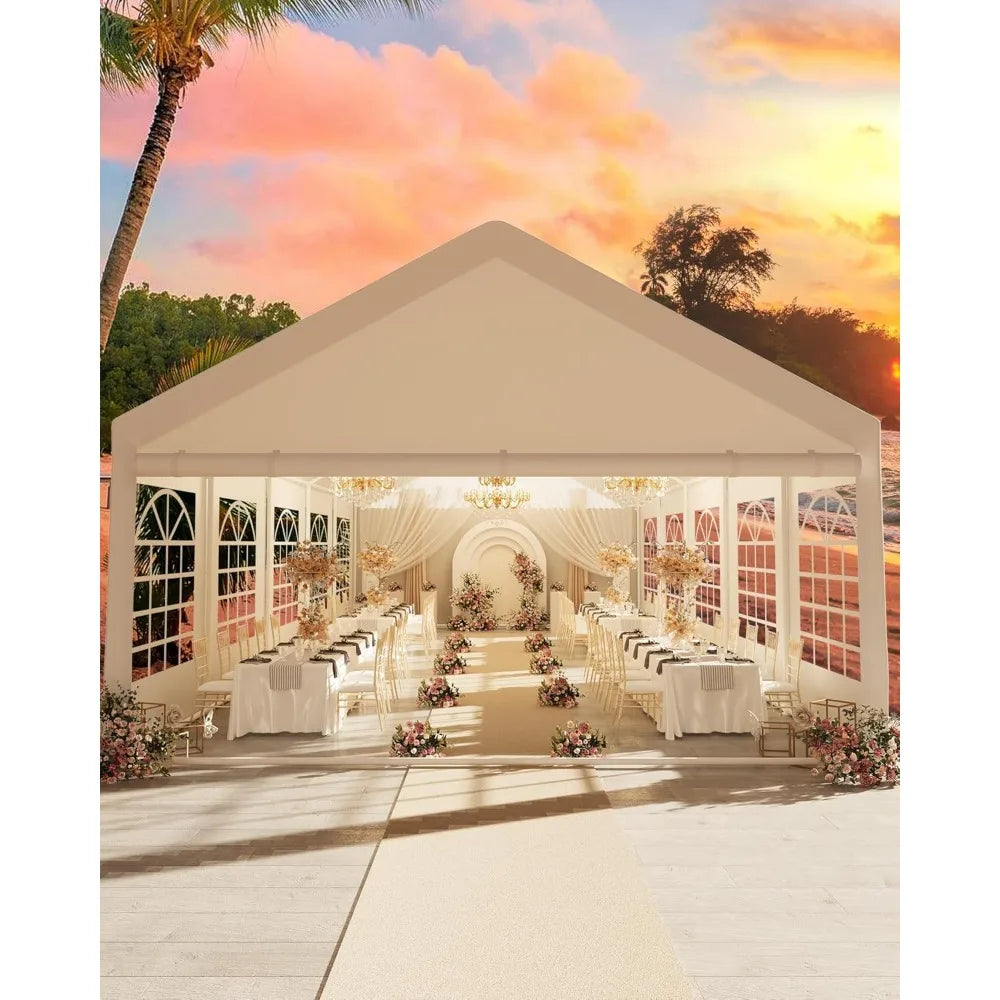 20X32 FT Party Tent Heavy Duty, Outdoor Large Wedding Tent Event Shelter with Carry Bags & Removable Sidewalls, Outdoor Canopy