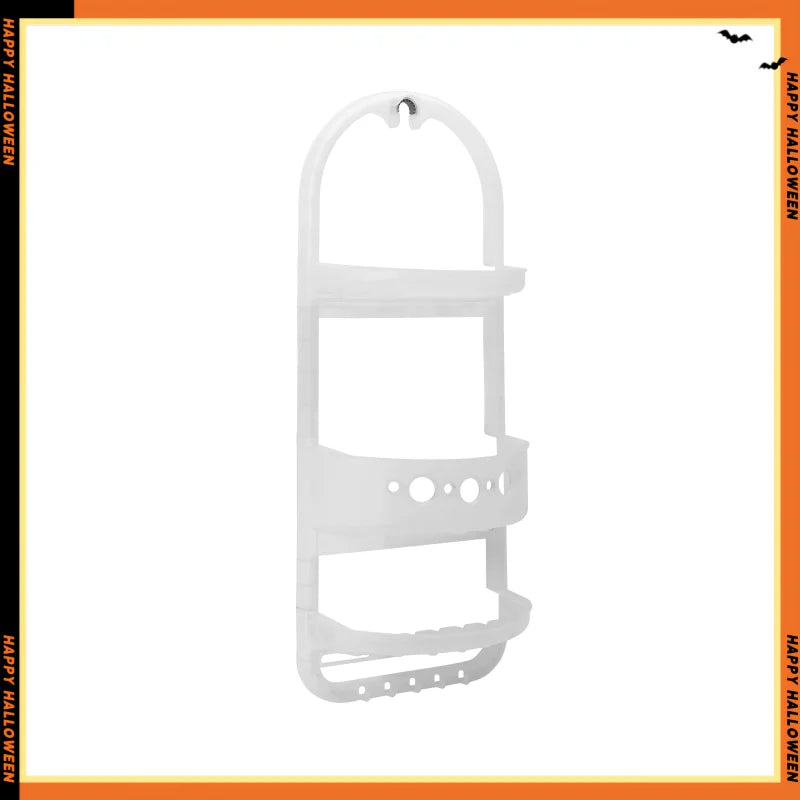 Large over the Shower Caddy, 2 Shelves, 1 Deep Basket, Heavy Duty Plastic, Frosty Finish, bathroom shelves, wall shelf