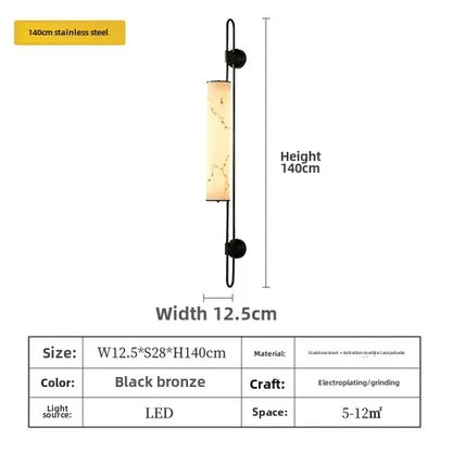 Retro Light Luxury Wall Lamp Imitation Marble Living Room TV Background Wall Lamp Chinese Style Bedroom Bedside Wall Lamp