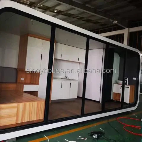 Sinoy Fast Build Mobile Tiny Houses Waterproof Prefab Office Pod Prefabricated Container House Portable Casa Living Room Apple