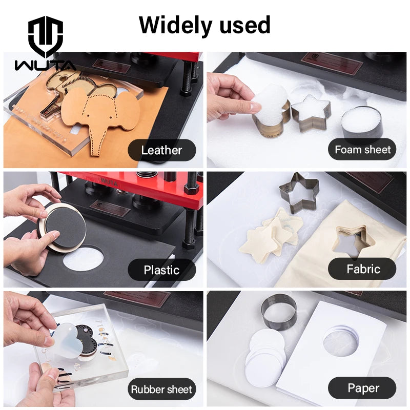 WUTA Manual Leather Die Cutting Machine Hand Pressing Cutter Embossing Shaping Mold Tools DIY Punching Fabric Paper (Size S)