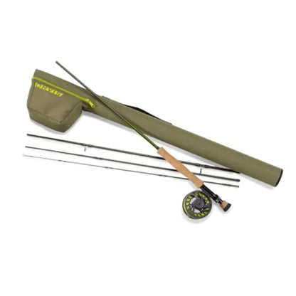 Fishing Rod and Reel Combo with Large Arbor Reel Weight-Forward Floating Line Backing and Leader for Versatile Outfit in Black