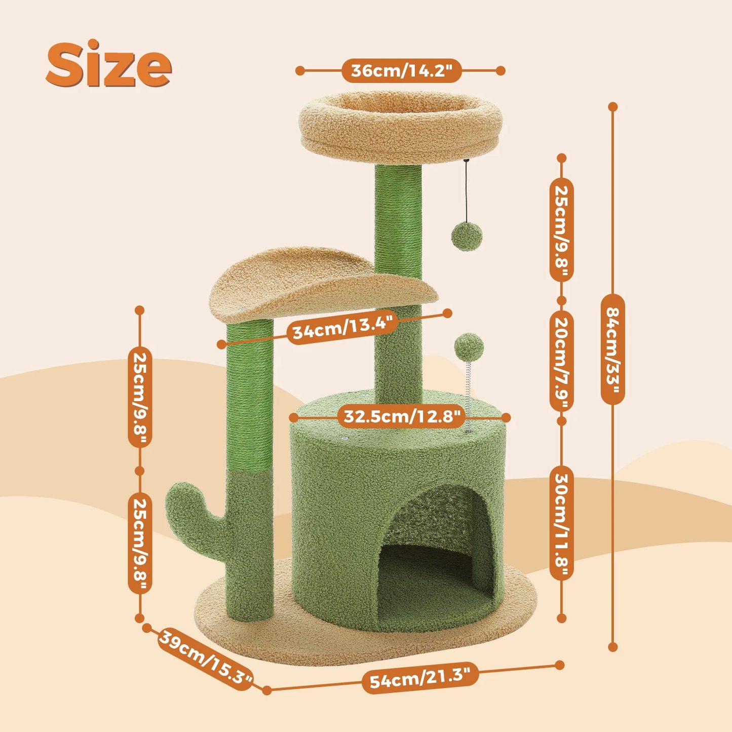 Flower Cat Tree for Indoor Cats, Small Cat Tower with Sisal Scratching Post, Soft Condo, Plush Perches, Fluffy Balls, Cat Toys