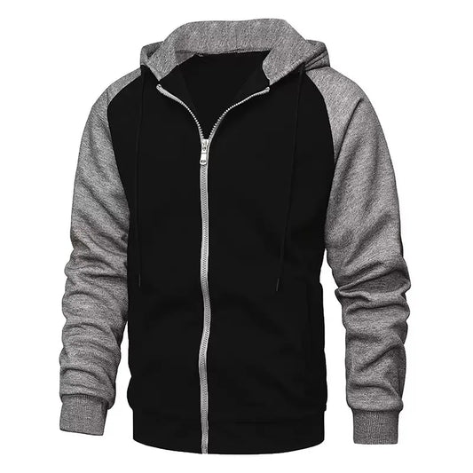 2025 autumn and winter new jacket zipper cardigan with fleece hoodie men's casual hooded top men's clothing