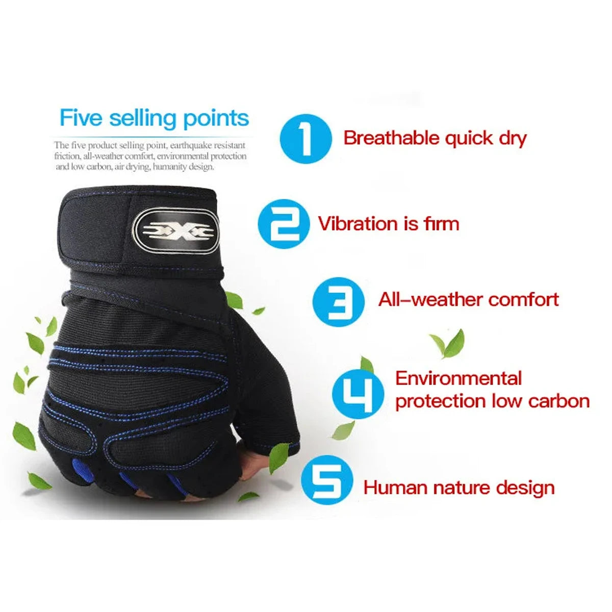 Men's Fitness Gloves Women's Fitness Weightlifting Wristband Gloves Fitness Training Sports Exercise Mountaineering Gloves