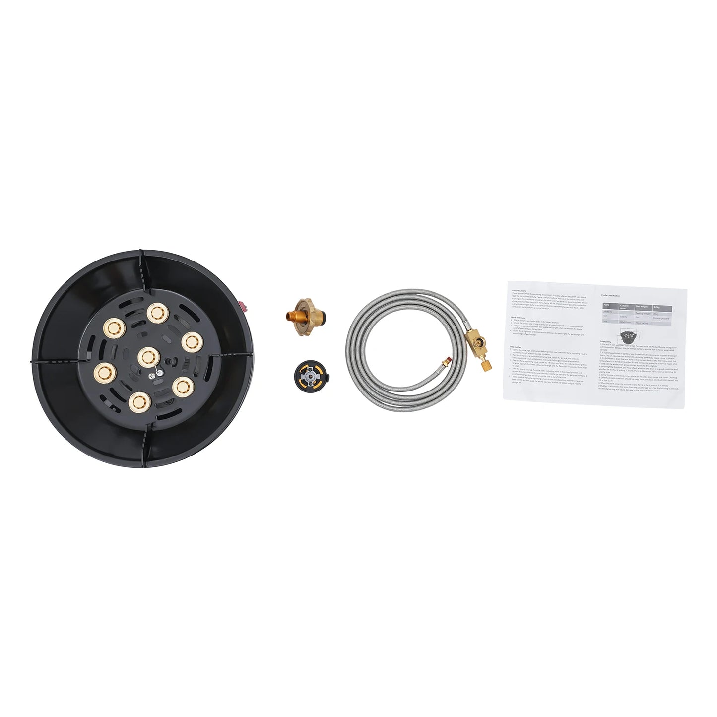 Portable Camping Stove Outdoor Burner Stove with 3 Adapters Compatible With 8.46-9.06-Inch Pots for Travel, Camping, Picnic